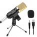 Audio Dynamic USB Condenser Sound Recording Vocal Microphone Mic With Stand Mount